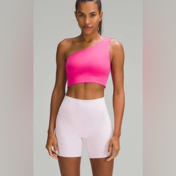 NWT Lululemon Align Asymmetrical Sports Bra  Sonic Pink Color Size 12 A/B - Picture 3 of 9